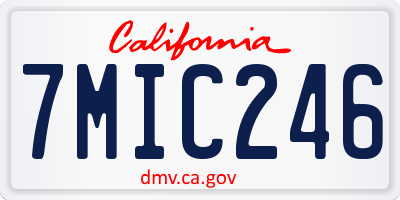 CA license plate 7MIC246