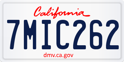 CA license plate 7MIC262