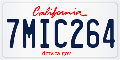 CA license plate 7MIC264