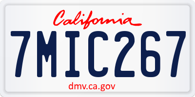 CA license plate 7MIC267