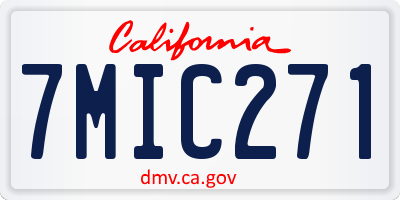CA license plate 7MIC271