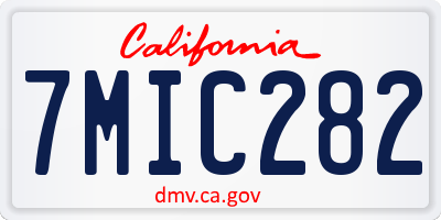 CA license plate 7MIC282