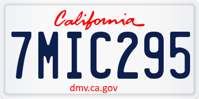 CA license plate 7MIC295