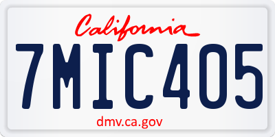 CA license plate 7MIC405