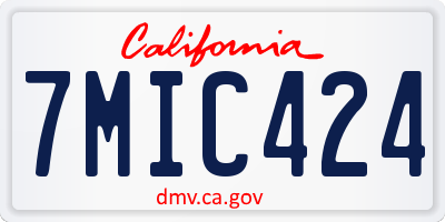 CA license plate 7MIC424