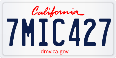 CA license plate 7MIC427