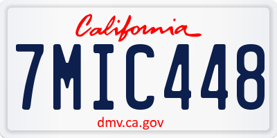 CA license plate 7MIC448