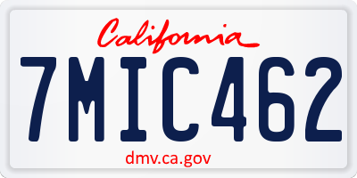 CA license plate 7MIC462