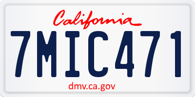 CA license plate 7MIC471