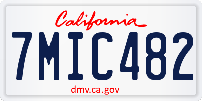 CA license plate 7MIC482