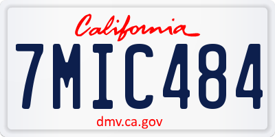 CA license plate 7MIC484