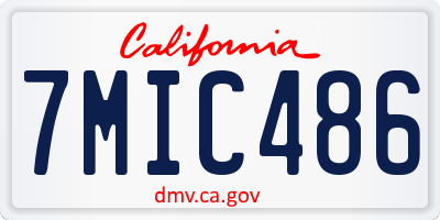 CA license plate 7MIC486