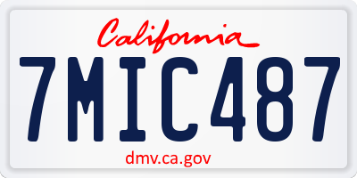 CA license plate 7MIC487