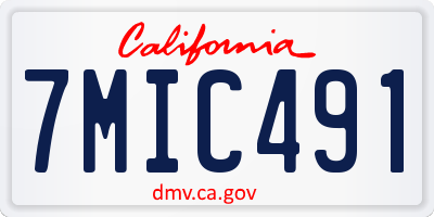 CA license plate 7MIC491