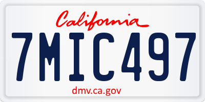 CA license plate 7MIC497
