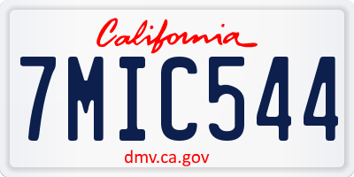CA license plate 7MIC544