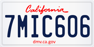 CA license plate 7MIC606
