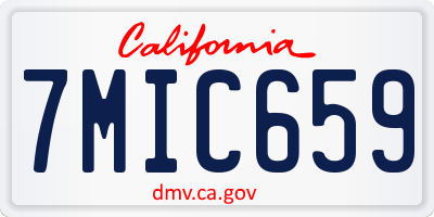 CA license plate 7MIC659