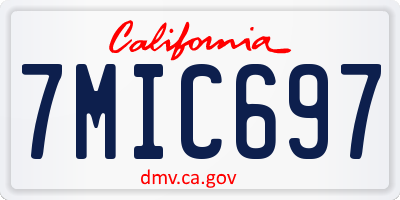 CA license plate 7MIC697