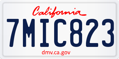 CA license plate 7MIC823