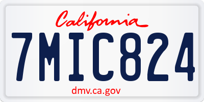 CA license plate 7MIC824