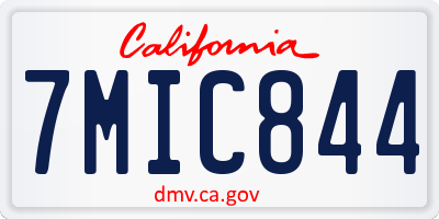 CA license plate 7MIC844