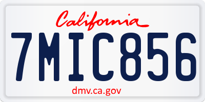 CA license plate 7MIC856