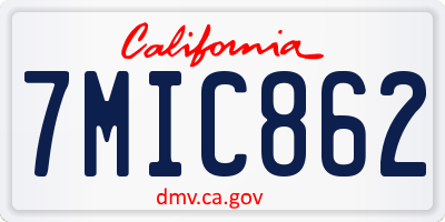 CA license plate 7MIC862
