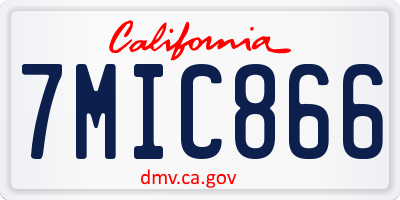 CA license plate 7MIC866