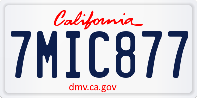 CA license plate 7MIC877