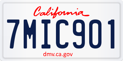 CA license plate 7MIC901