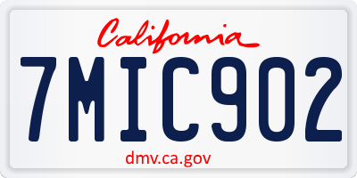 CA license plate 7MIC902