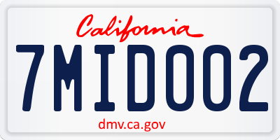 CA license plate 7MID002
