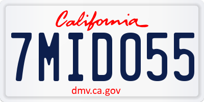 CA license plate 7MID055
