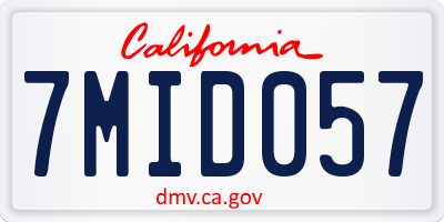 CA license plate 7MID057