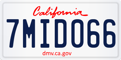 CA license plate 7MID066