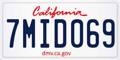 CA license plate 7MID069