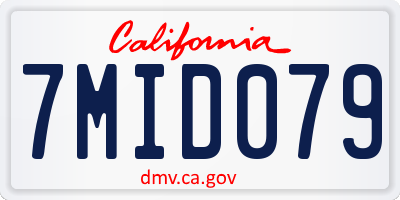 CA license plate 7MID079