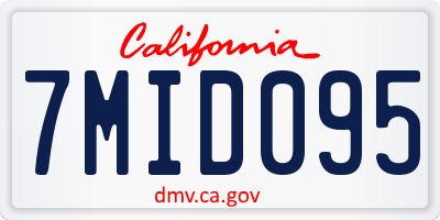 CA license plate 7MID095