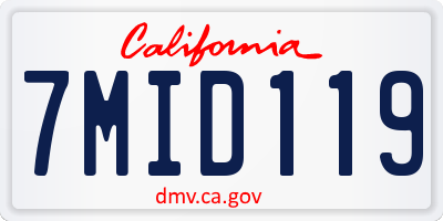 CA license plate 7MID119