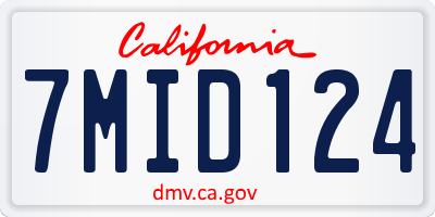 CA license plate 7MID124
