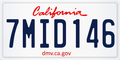 CA license plate 7MID146