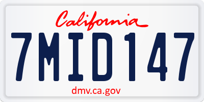 CA license plate 7MID147