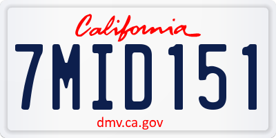 CA license plate 7MID151