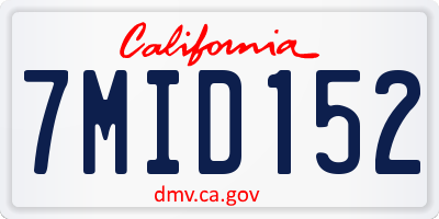 CA license plate 7MID152