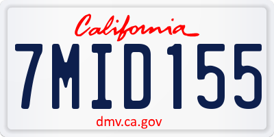 CA license plate 7MID155