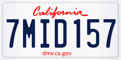 CA license plate 7MID157