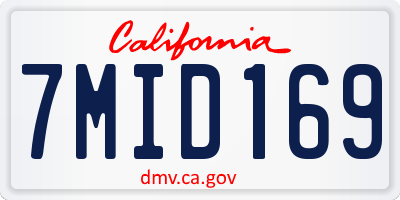 CA license plate 7MID169