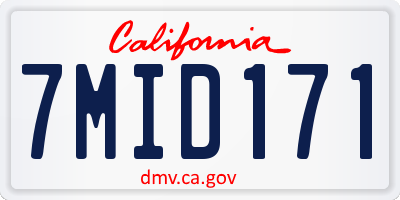 CA license plate 7MID171