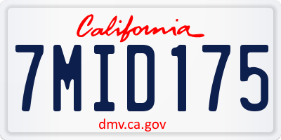 CA license plate 7MID175